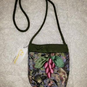 ECMO - Vintage Mini Bag  Embellished Grapes 8x8x2 New